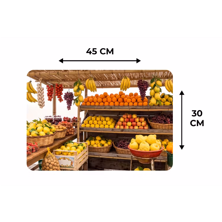 Placemat - 6 pieces - Market Stall - Fruit - Fresh - Marktkraam - Fruit - Vers Placemat vinyl groot