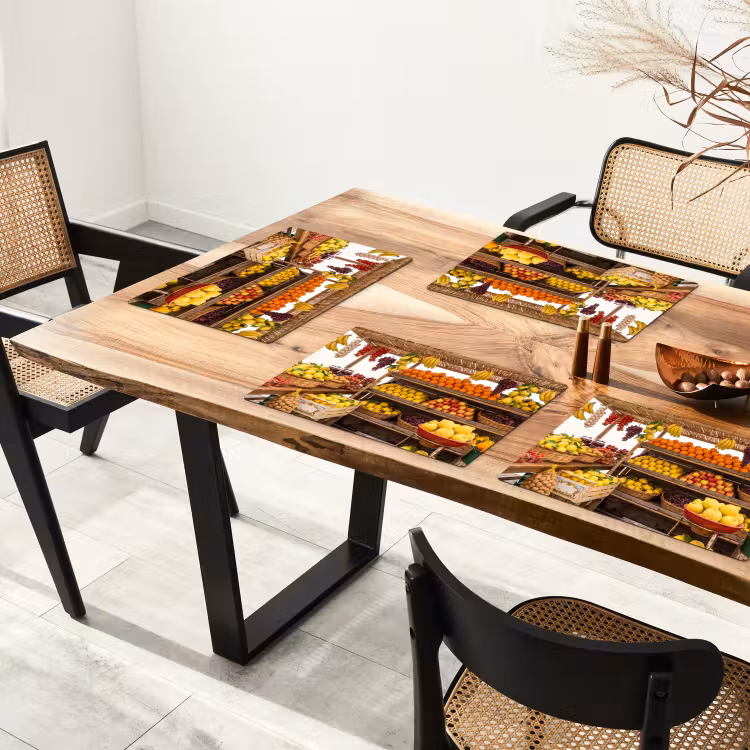 Placemat - 6 pieces - Market Stall - Fruit - Fresh - Marktkraam - Fruit - Vers Placemat vinyl groot