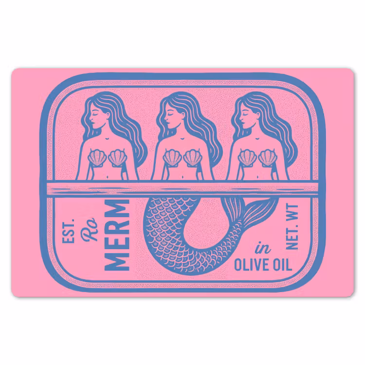 Meermin - Sardineblik - Illustratie - Roze - Retro Placemat vinyl groot -zzsfeer1_Kitchenyeah-website
