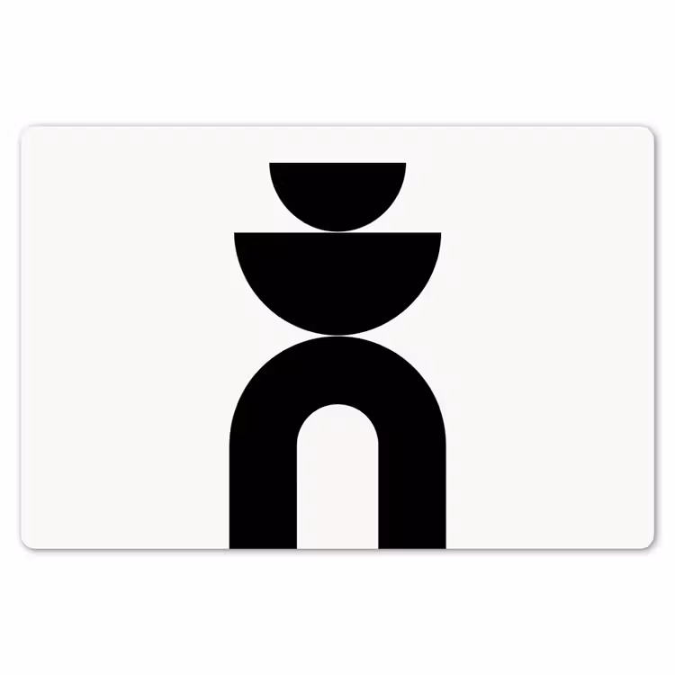 Placemat - 6 pieces - Minimalist - Art - White - Minimalistisch - Kunst - Wit Placemat vinyl groot