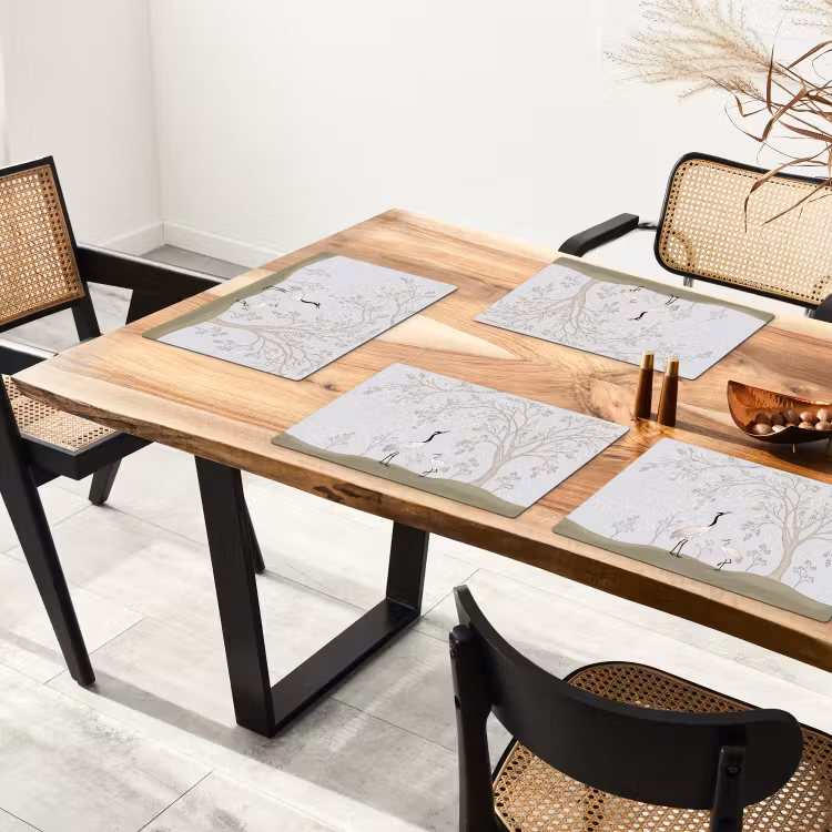 Minimalistisch - Kraanvogels - Blauw Placemat vinyl groot -zzsfeer4_Kitchenyeah-website