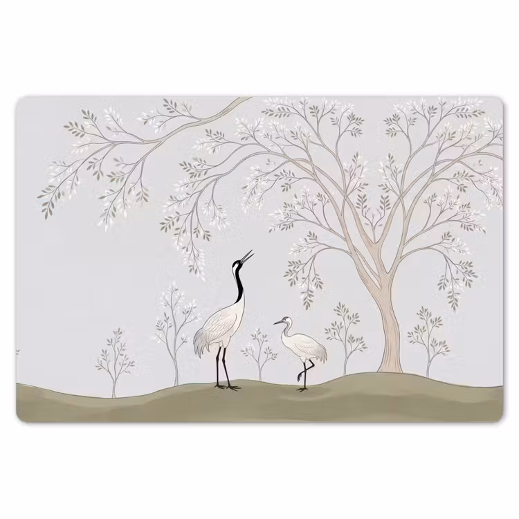 Minimalistisch - Kraanvogels - Blauw Placemat vinyl groot -zzsfeer1_Kitchenyeah-website