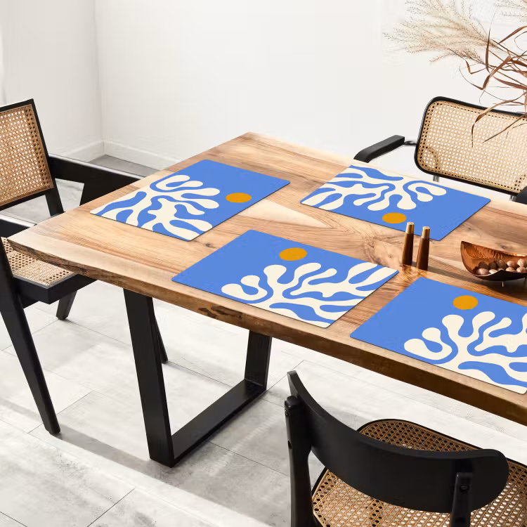 Minimalistisch - Organisch patroon - Blauw Placemat vinyl groot -zzsfeer4_Kitchenyeah-website