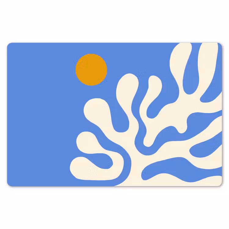 Minimalistisch - Organisch patroon - Blauw Placemat vinyl groot -zzsfeer1_Kitchenyeah-website