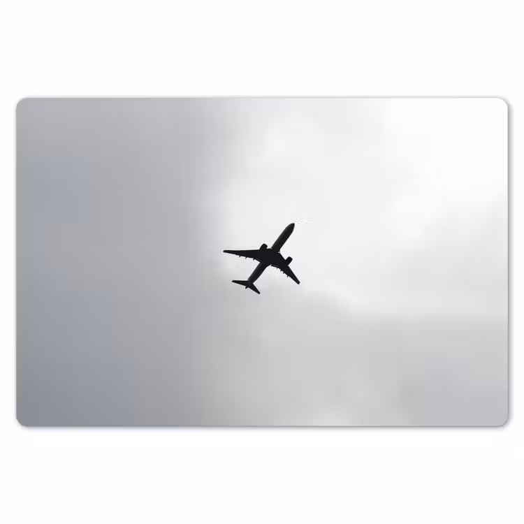 Minimalistisch - Silhouet - Zwart - Vliegtuig Placemat vinyl groot -zzsfeer1_Kitchenyeah-website