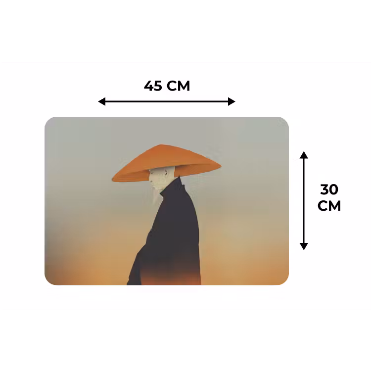 Minimalistisch - Silhouet - Oranje Placemat vinyl groot -specs