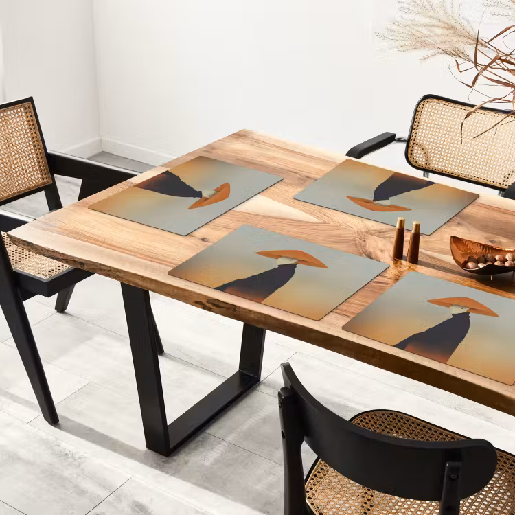 Minimalistisch - Silhouet - Oranje Placemat vinyl groot -zzsfeer4_Kitchenyeah-website