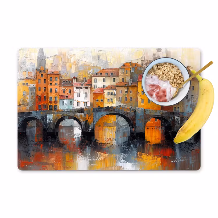 Gracht - Huizen - Kunst - Art Placemat vinyl groot -zzzproduct_Kitchenyeah-website
