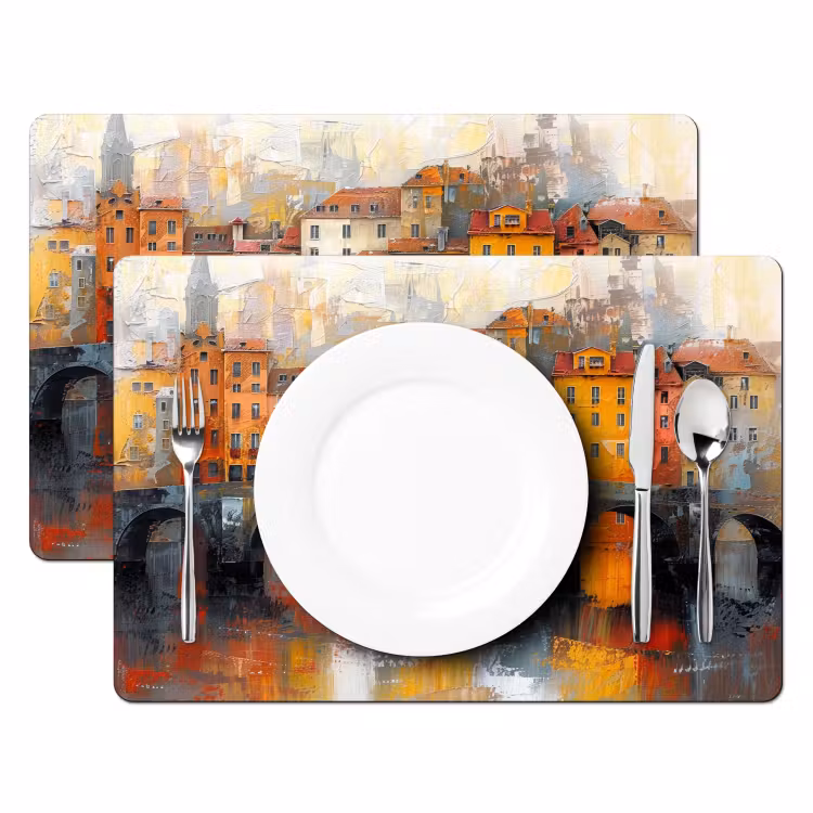 Gracht - Huizen - Kunst - Art Placemat vinyl groot -zzsfeer2_Kitchenyeah-website