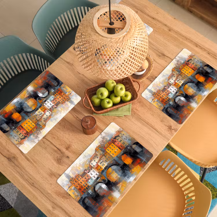 Gracht - Huizen - Kunst - Art Placemat vinyl groot -zzsfeer5_Kitchenyeah-website