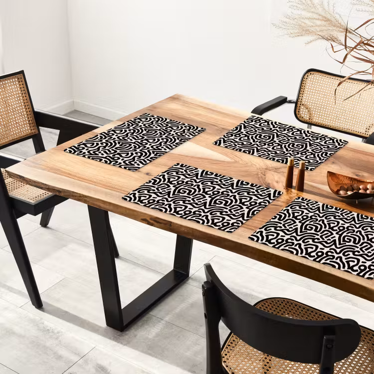 Modern - Abstract - Zwart Placemat vinyl groot 368 -zzsfeer4_Kitchenyeah-website
