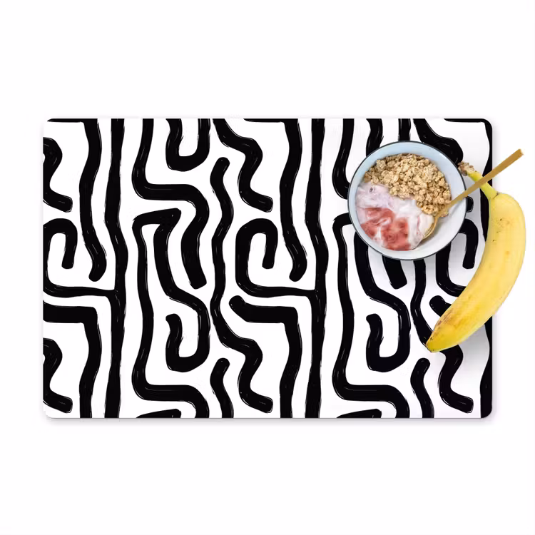 Modern - Lijnen - Zwart Placemat vinyl groot 368 -zzzproduct_Kitchenyeah-website