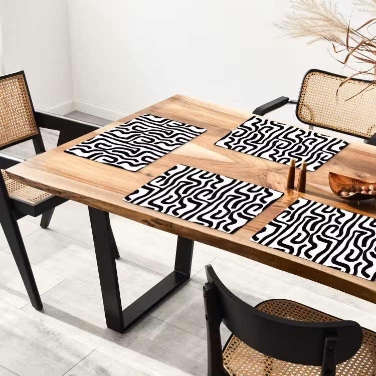 Modern - Lijnen - Zwart Placemat vinyl groot 368 -zzsfeer4_Kitchenyeah-website