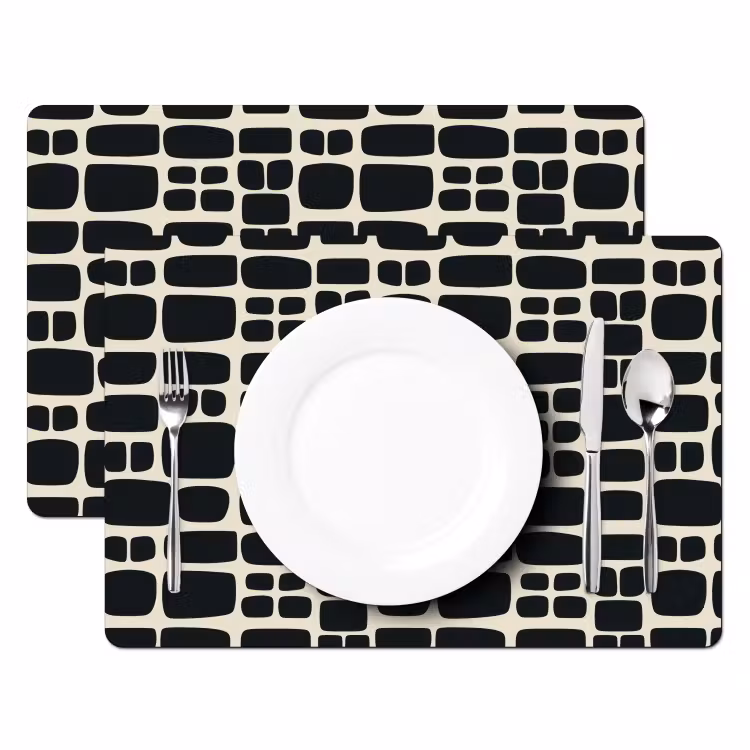 Modern - Organisch - Zwart Placemat vinyl groot 368 -zzsfeer2_Kitchenyeah-website