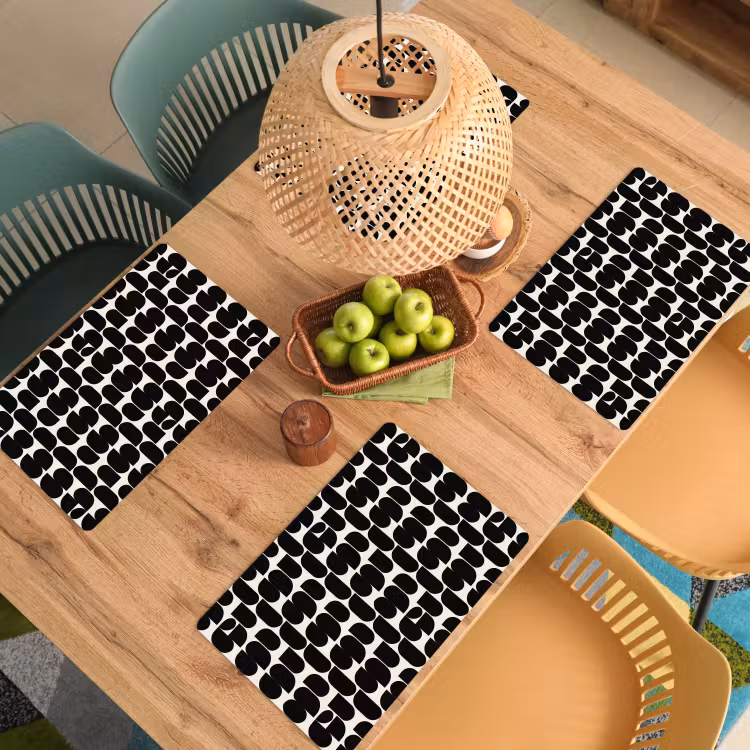 Modern - Patroon - Zwart Placemat vinyl groot 368 -zzsfeer5_Kitchenyeah-website