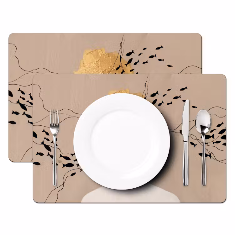 Modern - Vrouw - Goud Placemat vinyl groot -zzsfeer2_Kitchenyeah-website