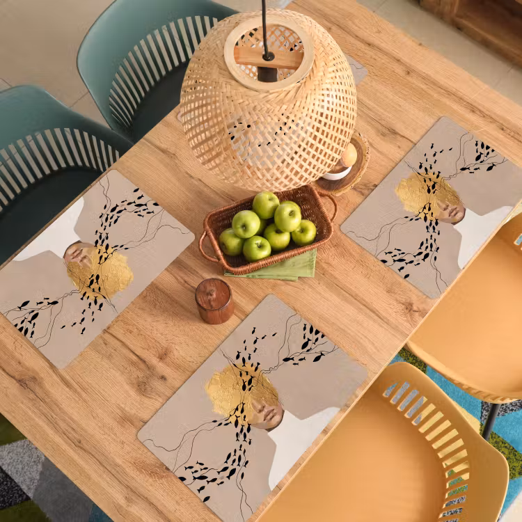 Modern - Vrouw - Goud Placemat vinyl groot -zzsfeer5_Kitchenyeah-website