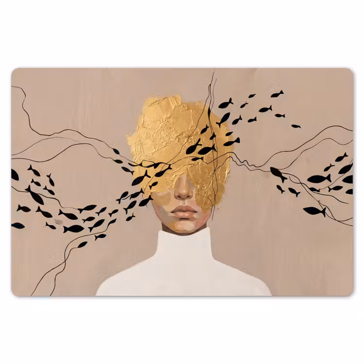 Modern - Vrouw - Goud Placemat vinyl groot -zzsfeer1_Kitchenyeah-website