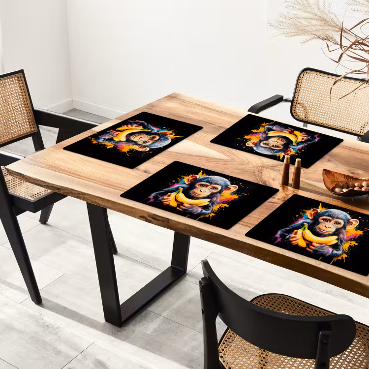 Aap - Graffiti - Kleurrijk - Bananen - Modern Placemat vinyl groot -zzsfeer4_Kitchenyeah-website