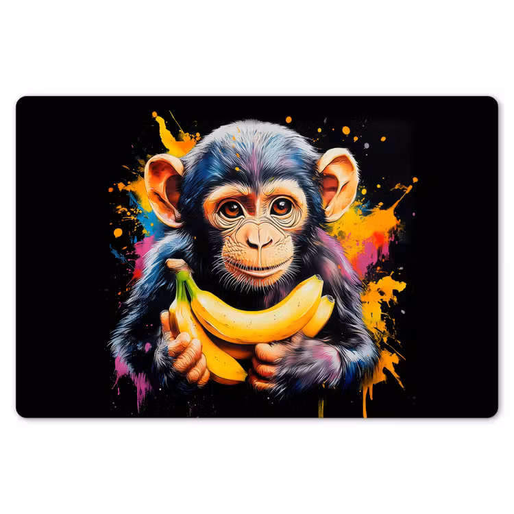Aap - Graffiti - Kleurrijk - Bananen - Modern Placemat vinyl groot -zzsfeer1_Kitchenyeah-website