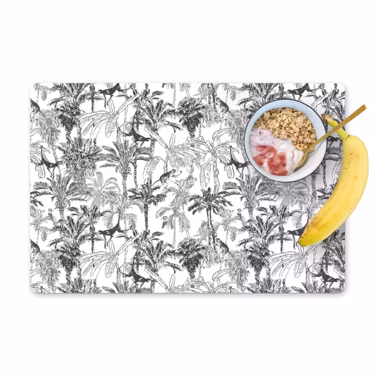 Aap - Oerwoud - Abstract - Grijs Placemat vinyl groot 368 -zzzproduct_Kitchenyeah-website