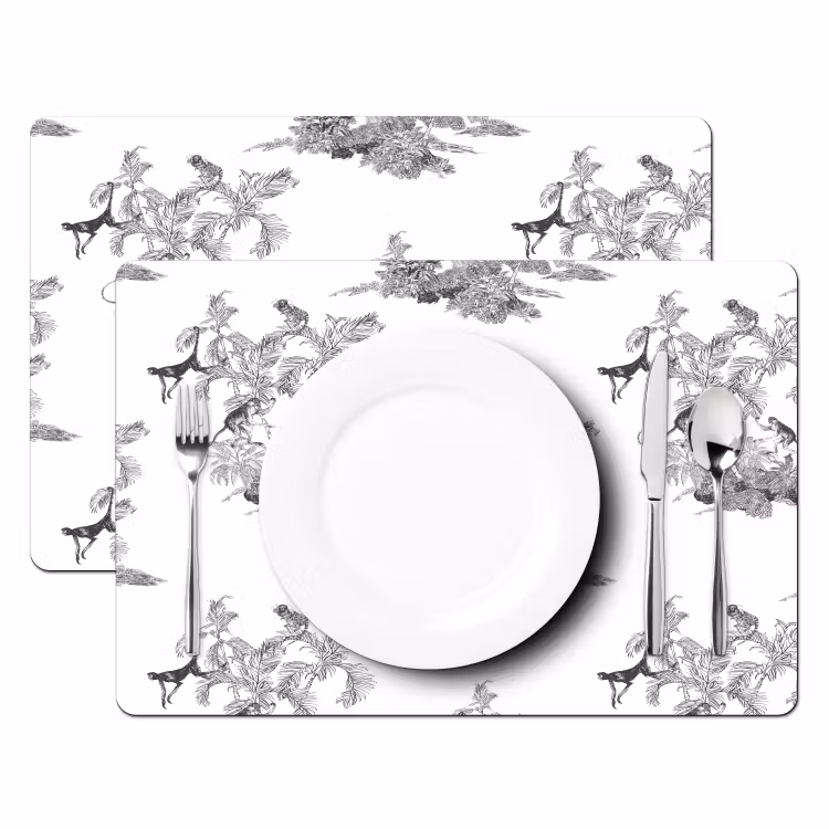 Aap - Oerwoud - Grijs Placemat vinyl groot 368 -zzsfeer2_Kitchenyeah-website