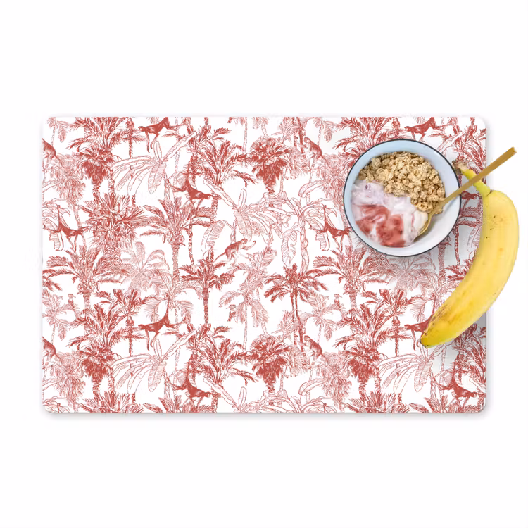 Aap - Oerwoud - Rood Placemat vinyl groot 368 -zzzproduct_Kitchenyeah-website