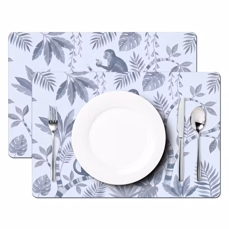 Aap - Boom - Bladeren - Jungle - Illustratie Placemat vinyl groot -zzsfeer2_Kitchenyeah-website