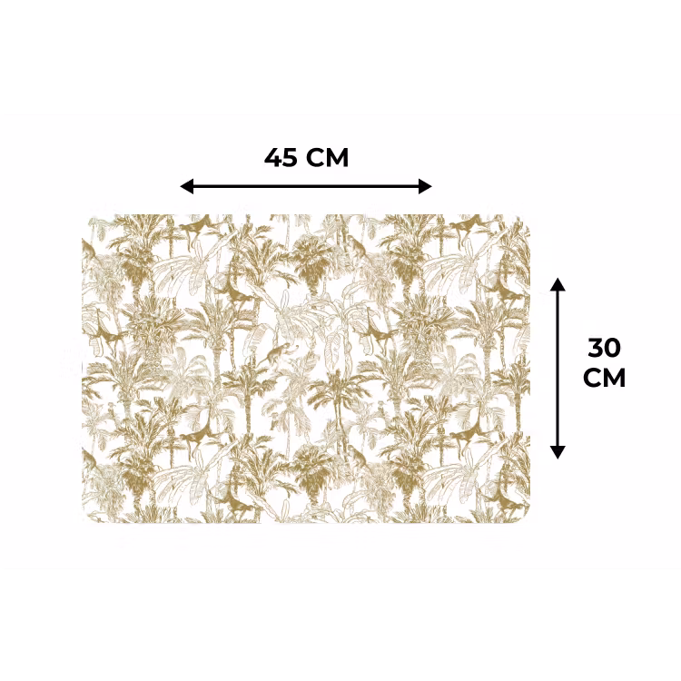 Apen - Jungle - Abstract - Beige Placemat vinyl groot 368 -specs