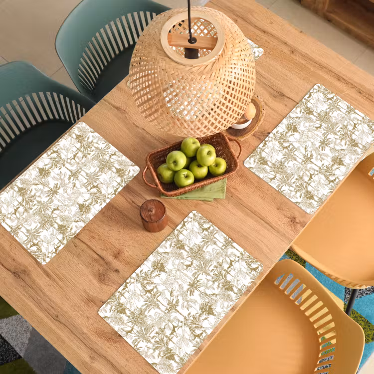 Apen - Jungle - Abstract - Beige Placemat vinyl groot 368 -zzsfeer5_Kitchenyeah-website