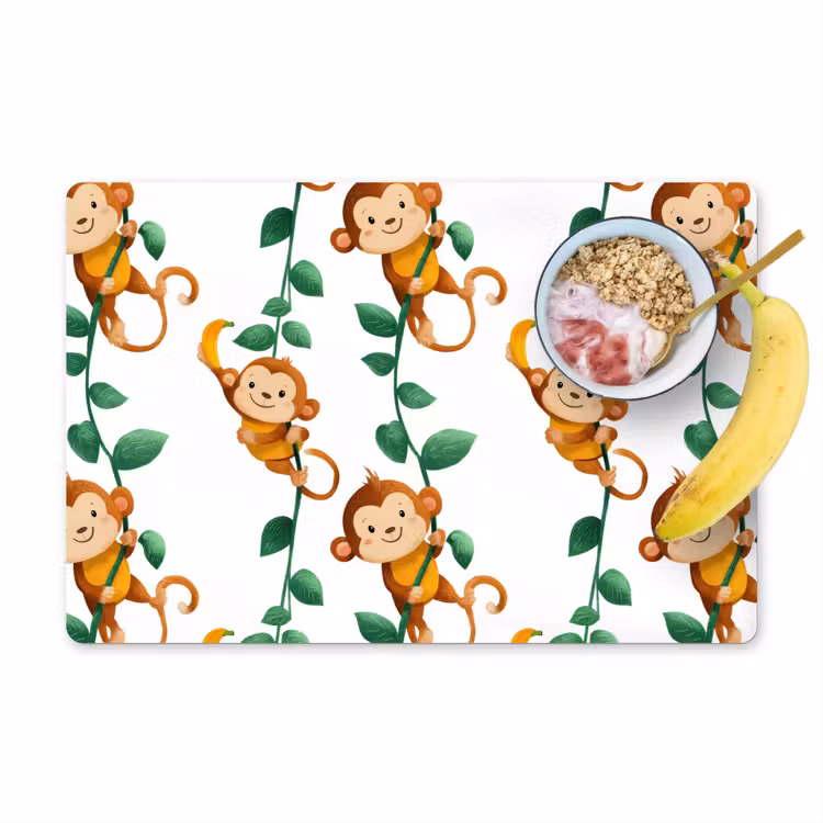 Apen - Lianen - Kleurrijk Placemat vinyl groot 368 -zzzproduct_Kitchenyeah-website