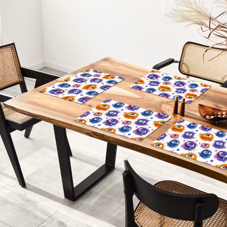 Monstertjes - Aquarel - Kleurrijk Placemat vinyl groot 368 -zzsfeer4_Kitchenyeah-website