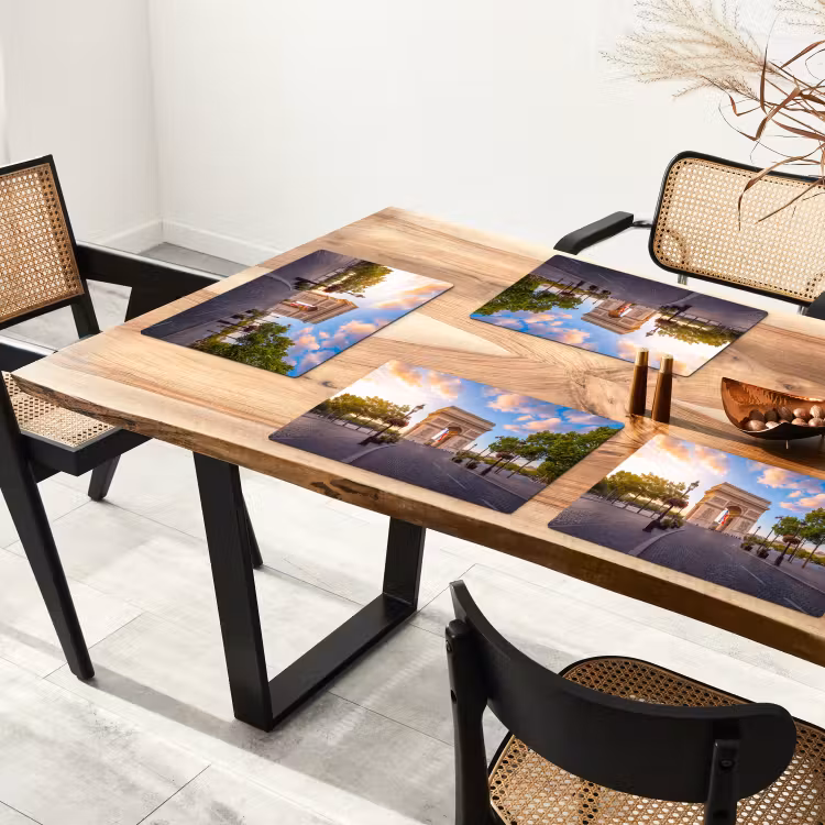 Monument - Parijs - Zonsondergang - Architectuur - Goud Placemat vinyl groot -zzsfeer4_Kitchenyeah-website