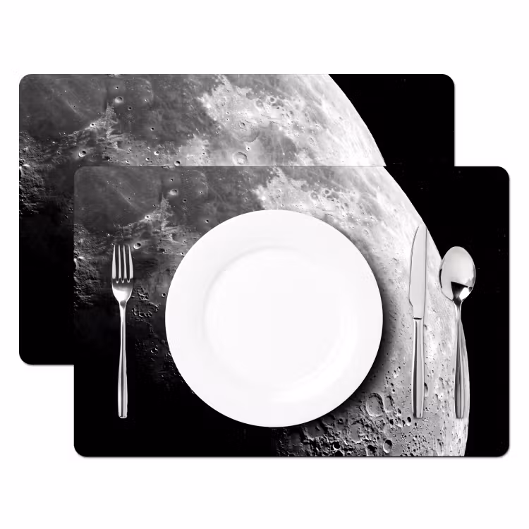 Placemat - 6 pieces - Moon - Craters - Space - Maan - Kraters - Ruimte Placemat vinyl groot