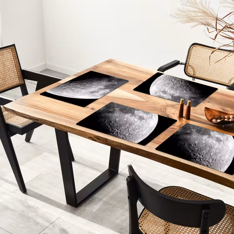 Placemat - 6 pieces - Moon - Craters - Space - Maan - Kraters - Ruimte Placemat vinyl groot
