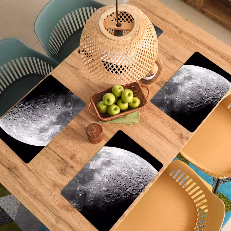 Placemat - 6 pieces - Moon - Craters - Space - Maan - Kraters - Ruimte Placemat vinyl groot