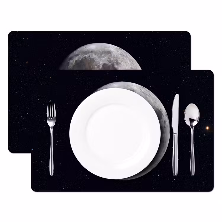 Placemat - 6 pieces - Moon - Stars - Space - Maan - Sterren - Ruimte Placemat vinyl groot
