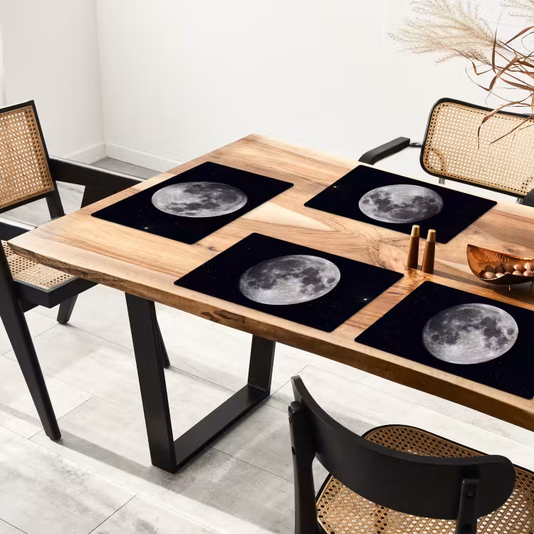 Placemat - 6 pieces - Moon - Stars - Space - Maan - Sterren - Ruimte Placemat vinyl groot