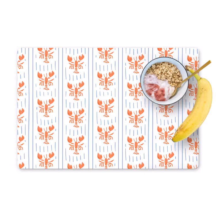 Zee - Kreeft - Oranje - Blauw Placemat vinyl groot 368 -zzzproduct_Kitchenyeah-website