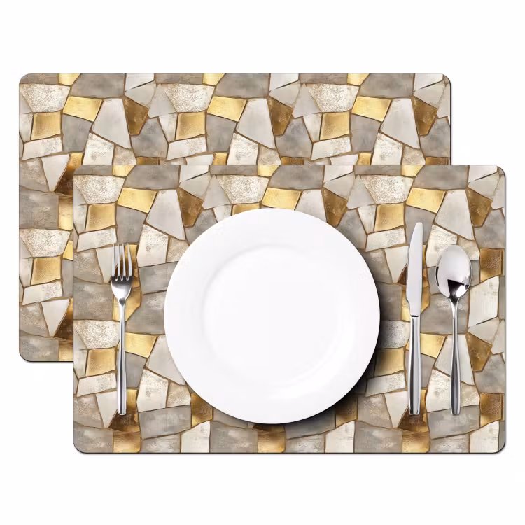 Mozaïek - Marmer - Goud Placemat vinyl groot 368 -zzsfeer2_Kitchenyeah-website