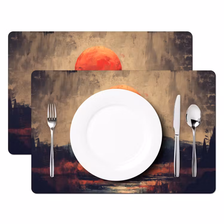 Bergtop - Sneeuw - Zon Placemat vinyl groot -zzsfeer2_Kitchenyeah-website