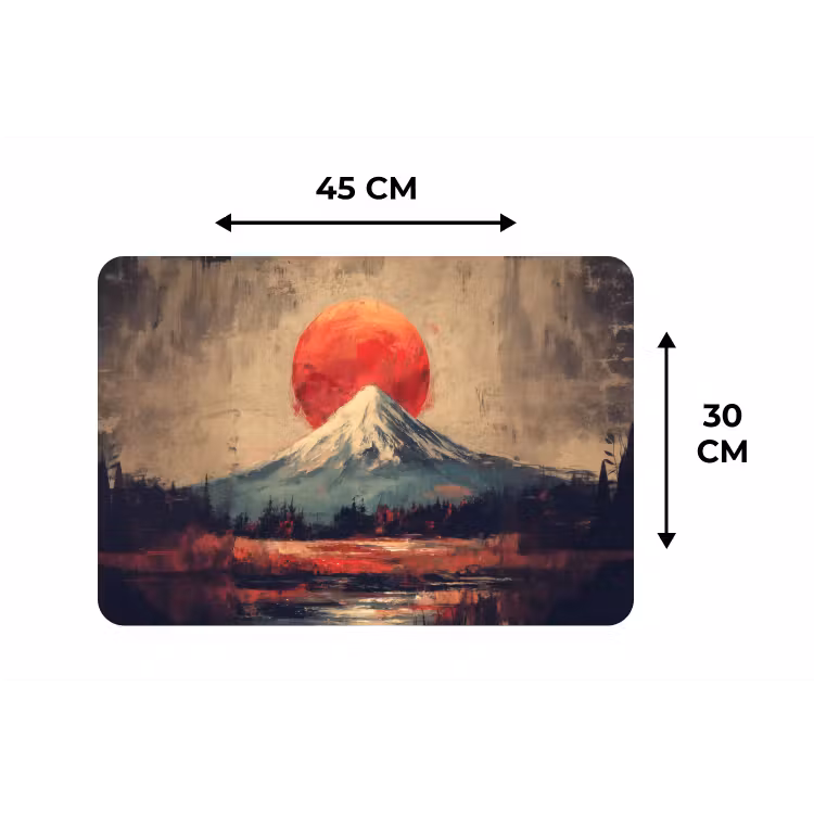 Bergtop - Sneeuw - Zon Placemat vinyl groot -specs