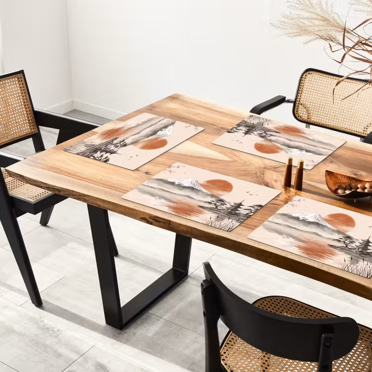 Bergtop - Meer - Bloesem Placemat vinyl groot -zzsfeer4_Kitchenyeah-website