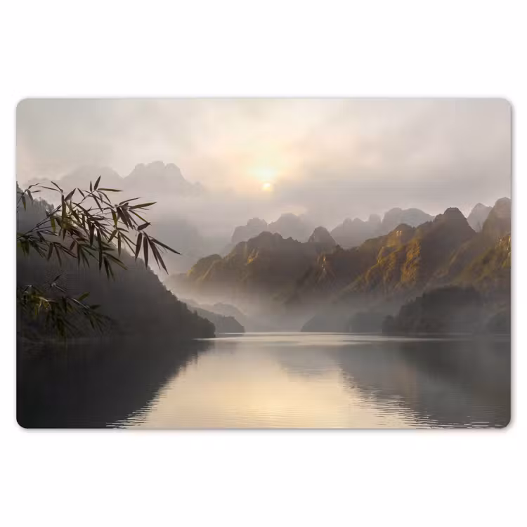 Bergen - Water - Mist - Natuur - Landschap Placemat vinyl groot -zzsfeer1_Kitchenyeah-website