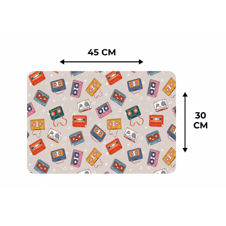 Muziek - Cassette - Patroon Placemat vinyl groot 368 -specs