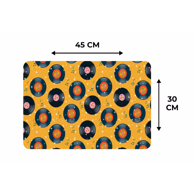 Muziek - Patroon - Geel Placemat vinyl groot 368 -specs
