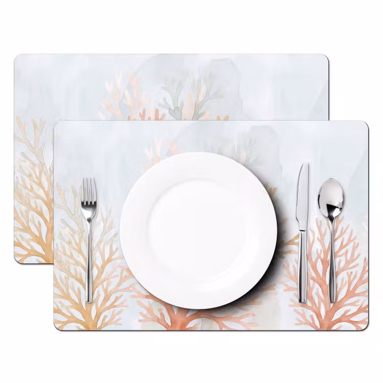Natuur - Abstract - Aquarel - Organisch - Warm Placemat vinyl groot -zzsfeer2_Kitchenyeah-website