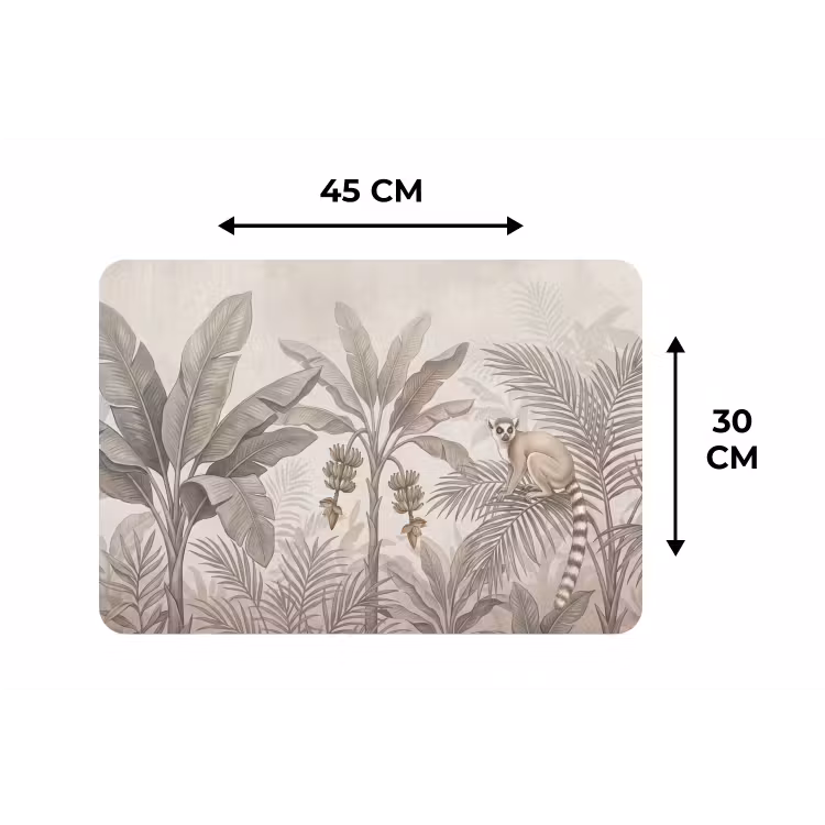Natuur - Jungle - Ringstaartmaki - Bruin Placemat vinyl groot -specs