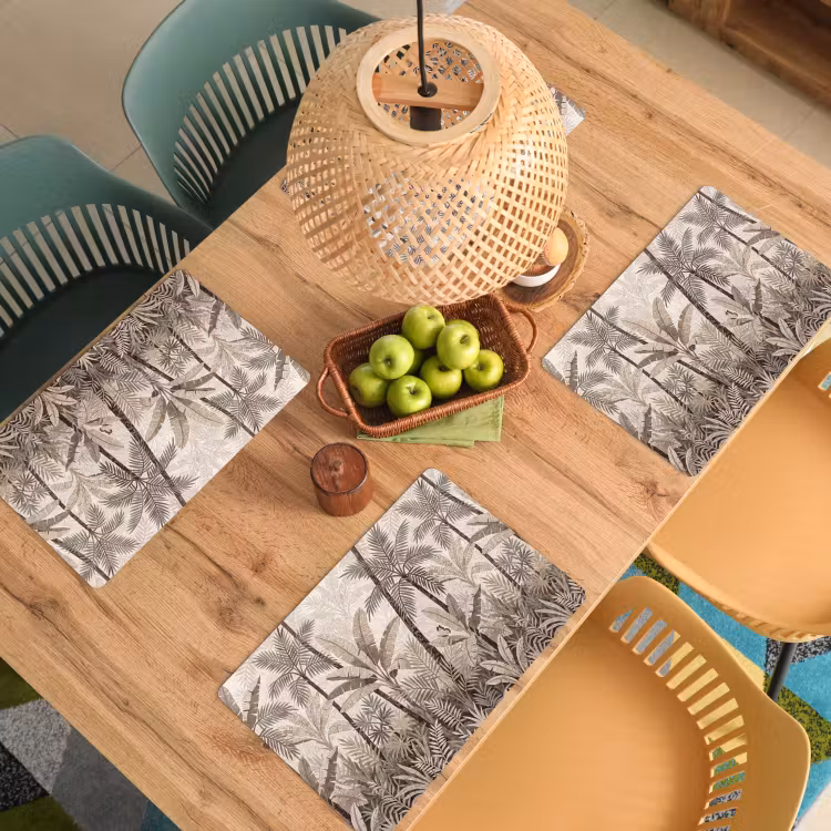 Natuur - Bladeren - Landschap - Mozaïek - Beige Placemat vinyl groot -zzsfeer5_Kitchenyeah-website