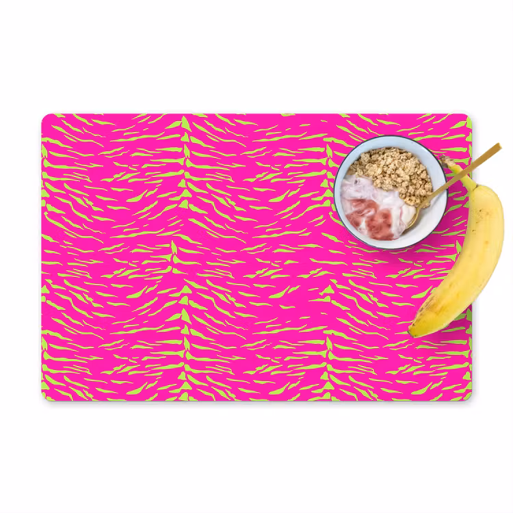 Neon - Groen - Roze - Tijger Placemat vinyl groot 368 -zzzproduct_Kitchenyeah-website